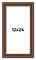 12x24 Traditional Brown Picture Frame - UV Acrylic, Foam Board Backing, Hanging Hardware